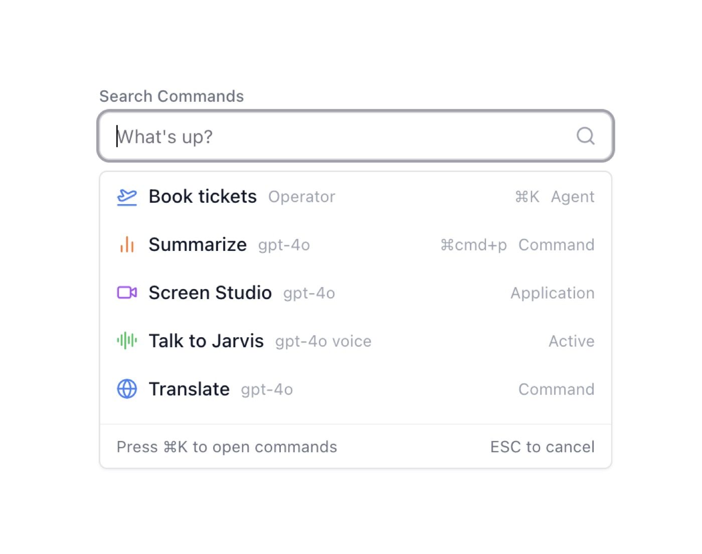 Action Search Bar